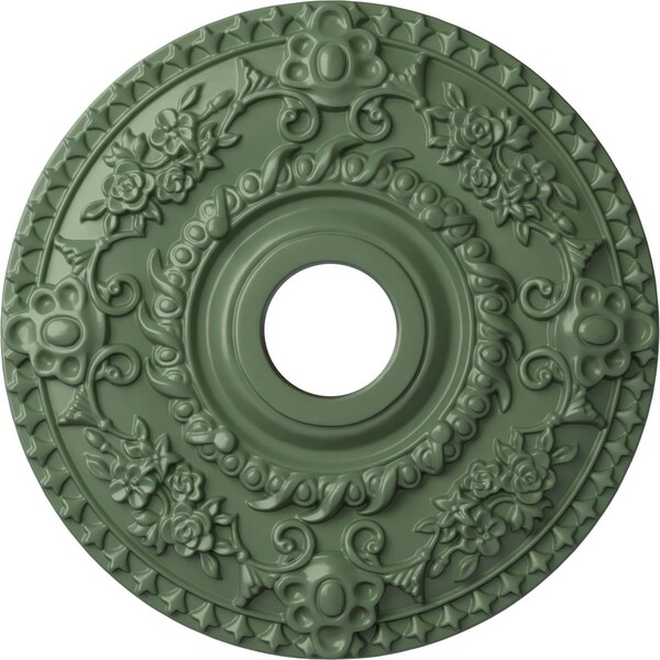 Ekena Millwork Rose Ceiling Medallion (Fits Canopies up to 7 1/4"), 18"OD x 3 1/2"ID x 1 1/2"P, Athenian Green CM18ROAGF - main